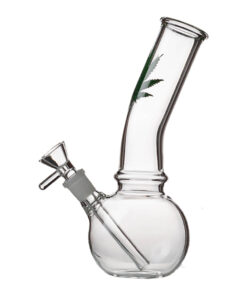 8" Glass Bong with Leaf