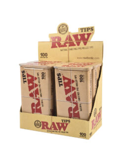 RAW Pre Rolled Filter Tips in Tin - 100/pack