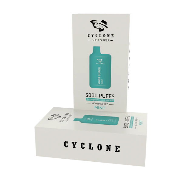Nicotine Free Gust Super Mint Rechargeable Disposable Vape
