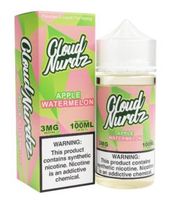 Cloud Nurdz Apple Watermelon 100ml Synthetic Nic Vape Juice