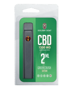 Golden Goat CBD Rechargeable Vape Device 1200MG, Green Crush (Sativa)