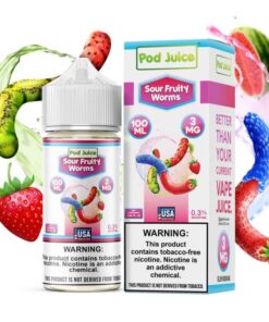 Pod Juice Sour Fruity Worms TF Vape Juice 100ml